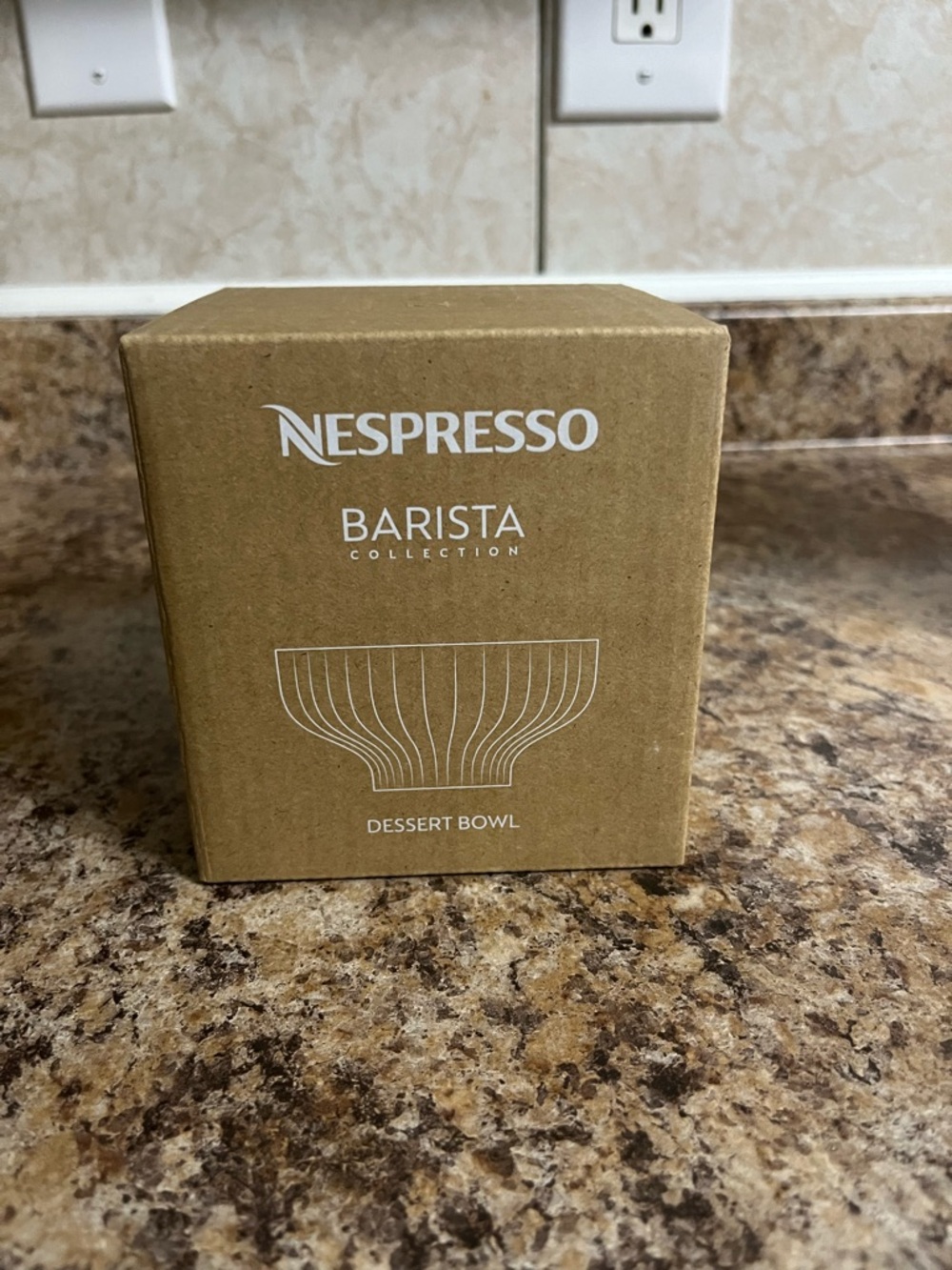 Nespresso Barista Collection Dessert Bowl Box - Brown Kraft with White Print